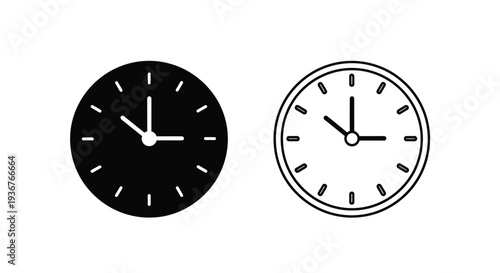 Minimalist clock designs - abstract timepieces Vector