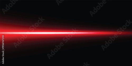 Abstract red background with rays of digital light and glowing energy beams creating a motion wave effect across a dark space backdrop