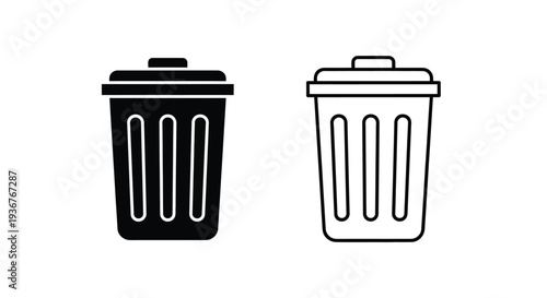 Modern trash can icons set Vector