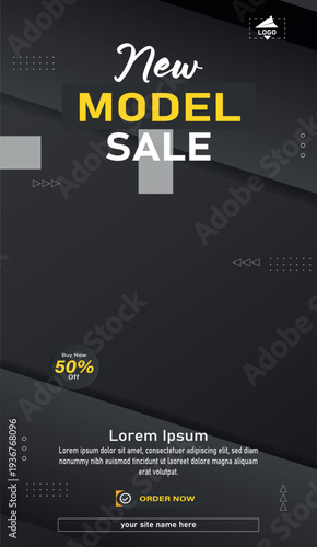 New Model Sale for promotion instagram stories and social media post template
