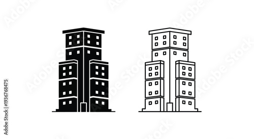 Modern twin skyscrapers vector art Vector