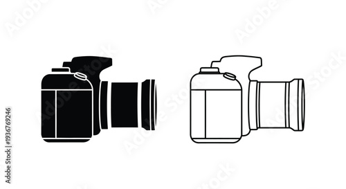 Modern camera spray bottle icons Vector