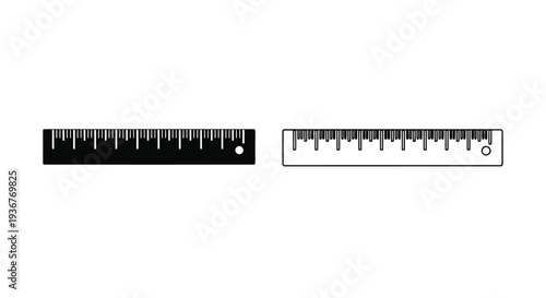 Precision measuring rulers set Vector
