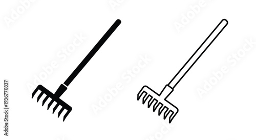Garden tools: cultivator & hand hoe Vector