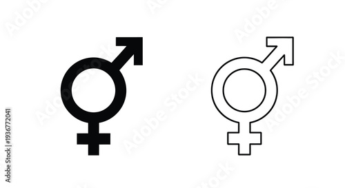 Gender symbols - modern icons set Vector