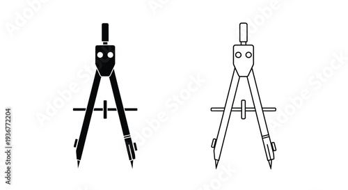 Precision drafting compass tools Vector