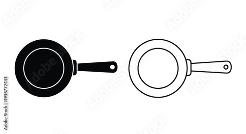 Modern skillet and saucepan set Vector