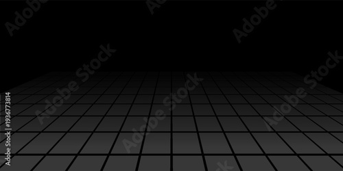 White background with gray perspective grid lines creating a square pattern. Template platform for technology, user interface, industry, science, blueprint, or infographic concept. Vector illustration