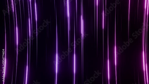 Wallpaper Mural Mesmerizing Abstract Purple Neon Light Streaks Flowing Downward Against a Dark Background, Futuristic Digital Art Loop Torontodigital.ca