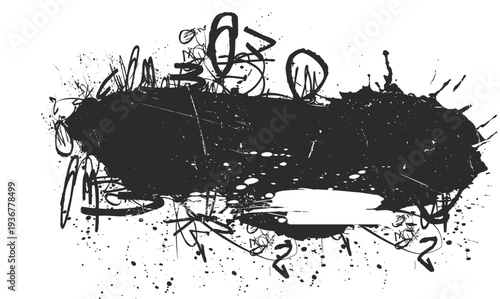 circular paint brush strokes, grunge paint element, Monochrome grunge texture. Brush strokes paint Isolated on white background, grunge brush strokes ink paint.eps