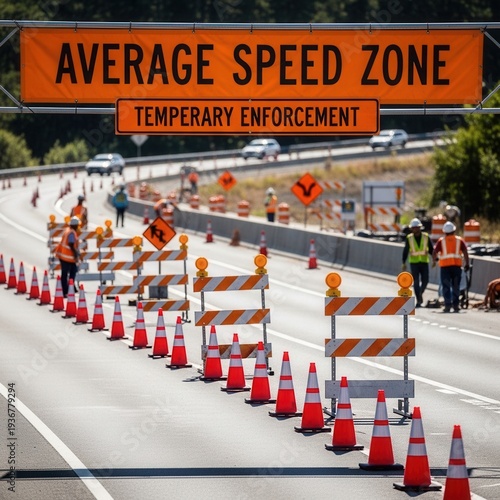 Highway Construction Zone: Average Speed Enforcement with Temporary Traffic Management