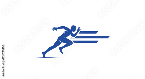 Silhouette of a person running quickly with motion blur effect.