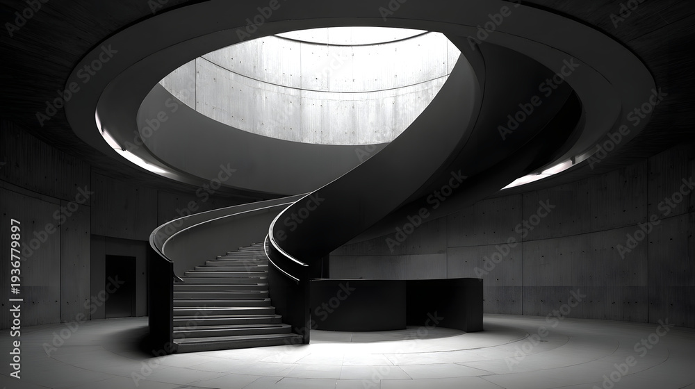 Obraz premium Spiral staircase in modern architecture
