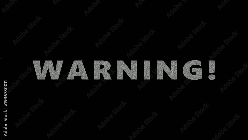 Obraz premium Gray warning sign on black background text