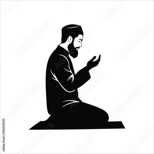 silhouette of a man praying