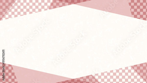 和風背景デザイン　市松模様と和紙テクスチャの和モダンベクター背景素材。市松模様と幾何学構成の和風背景素材。正月デザインにも使える和モダンベクター。Japanese washi texture background.