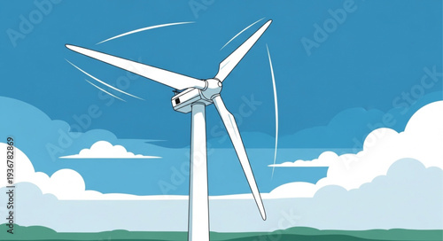 Wind Turbine Generating Renewable Clean Energy.
