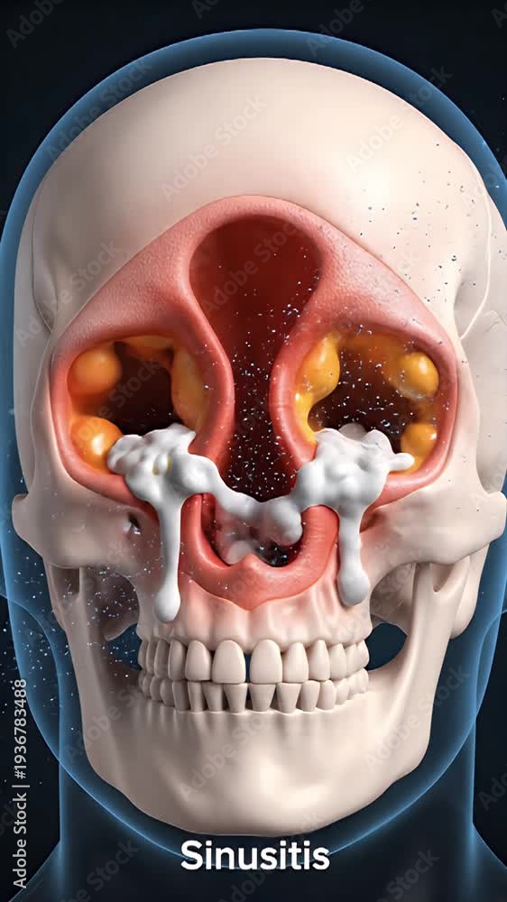 Sinuses Animation Detailed 3D CGI Animation Demonstrating Human Sinus Anatomy and Airflow ...