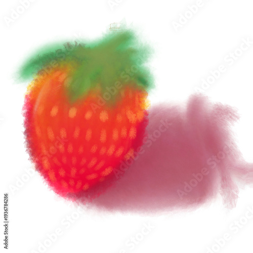 3d Strawberry hand drawn digital paint by Ai Hikari and Kielle illustration 