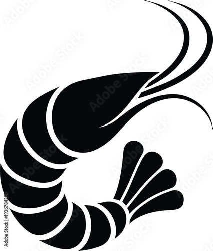 Shrimp logo design for seafood restaurant and fishing brand