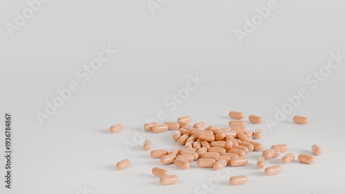 Wallpaper Mural 3D Rendering supplement mockup capsules on White Background Torontodigital.ca