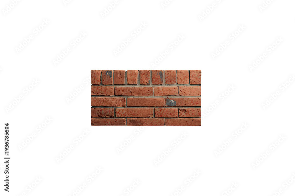 Obraz premium Red brick wall pattern creating a textured background block featuring traditional masonry and building material on transparent background