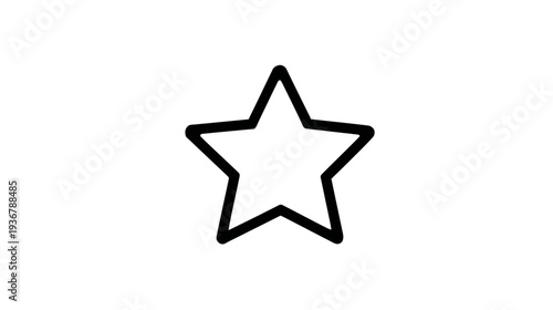 Simple hand drawn black outline star icon. Doodle style five-pointed star symbol vector graphic element.
