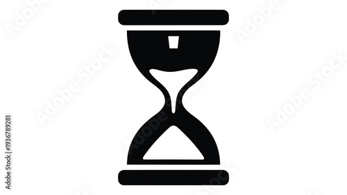 Egg timer sand hourglass icon measuring cooking baking time kitchen utensil minimalist black white vector illustration