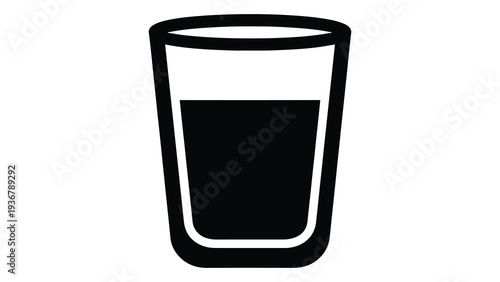 Empty clear glass tumbler for water or beverages isolated on white background minimalist hydration concept