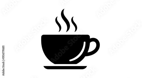 Steaming coffee cup silhouette icon