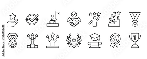Award winning icons for business success and achievement