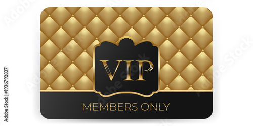 VIP card. VIP membership card with a carriage-style effect. Gold background.
