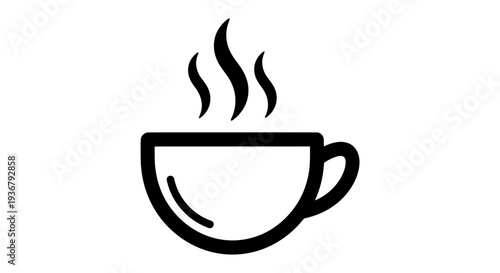 Steaming coffee cup icon