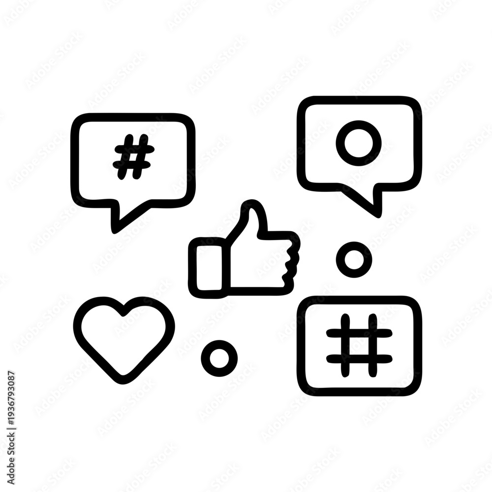 Fototapeta premium Social media icons 