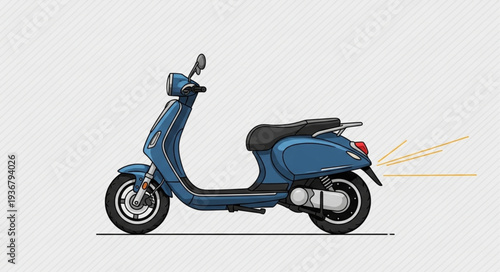 Blue Electric Scooter with Rear Lights and Storage.