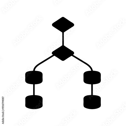 A visual representation of a decision point leading to parallel processes or data structures Vector, illustration