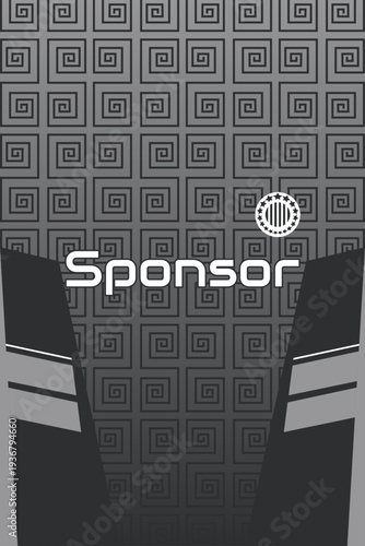 Dark Grey Sports Jersey Apparel Design Template with Geometric Pattern