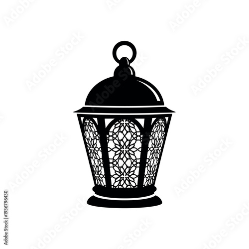 Ramadan Lantern Silhouette Design.