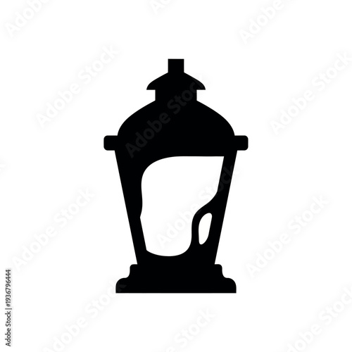 Vintage Lantern Silhouette Illustration.