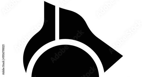 Black silhouette icon of a historical bicorne hat, classic military general's headwear, ideal for design elements and graphic projects