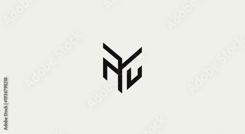 Modern abstract geometric line art symbol, minimalist black design element for business branding and identity on a clean light background.