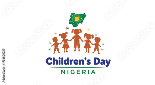 Children Holding Hands Illustration for Childrens Day.