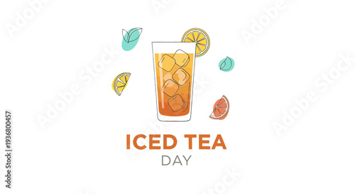 Glass of Iced Tea with Lemon Slices.