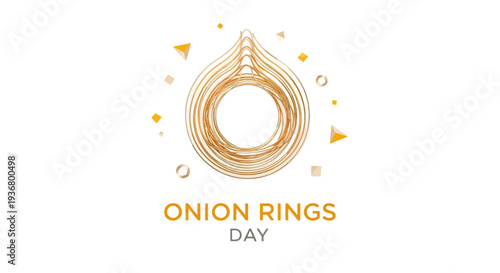 Golden Onion Rings Illustration for Onion Rings Day.