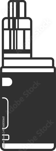 Smoking atomizer black symbol. Vape mod icon