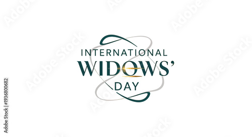International Widows Day Text Logo Design.