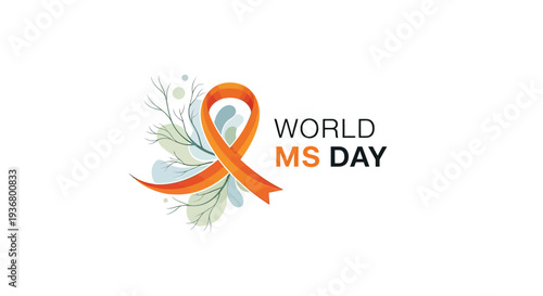 Orange Ribbon Symbolizing Multiple Sclerosis Awareness.