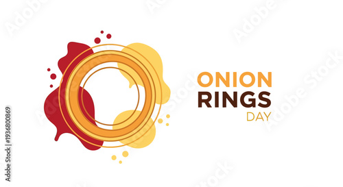 Onion Rings Day Logo Design Element.