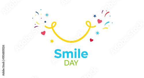 Smile Day Illustration with Colorful Embellishments.