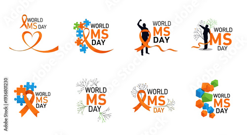 World MS Day Logo Designs and Ribbons.